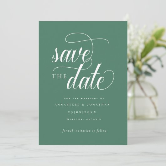 Save The Date Typographie de script décontractée (Debout devant)