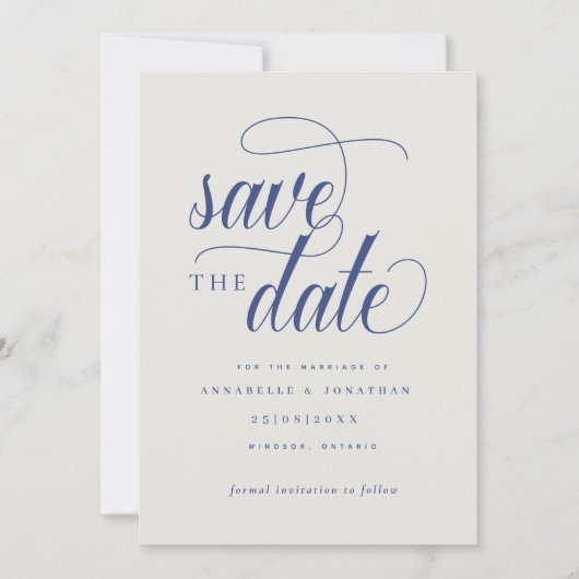 Save The Date Typographie de script décontractée (Devant)