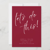 Save The Date Typographie de script minimal rouge cerise tendanc (Devant)