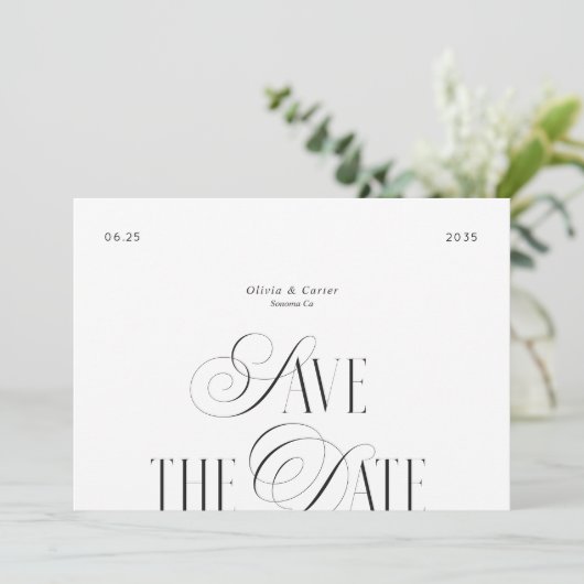 Save The Date Typographie de script moderne Photo (Debout devant)