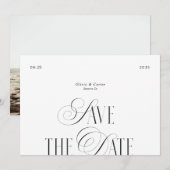 Save The Date Typographie de script moderne Photo (Devant / Derrière)