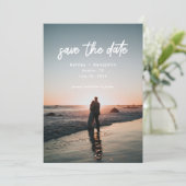 Save The Date Typographie de script moderne Photo Mariage (Debout devant)