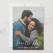Save The Date Typographie de script moderne Photo Mariage élégan (Devant)