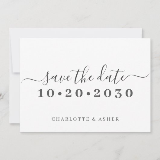 Save The Date Typographie De Script Simple Et Branchée Enregistr (Devant)