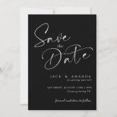 Save The Date Typographie de script simple Mariage enregistrer l (Devant)
