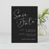 Save The Date Typographie de script simple Mariage enregistrer l (Debout devant)