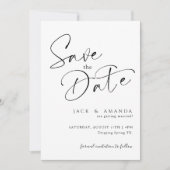 Save The Date Typographie de script simple Mariage enregistrer l (Devant)