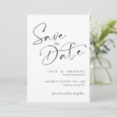 Save The Date Typographie de script simple Mariage enregistrer l (Debout devant)