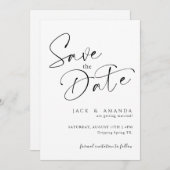 Save The Date Typographie de script simple Mariage enregistrer l (Devant / Derrière)