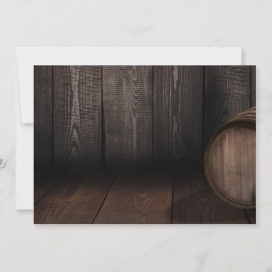 Save The Date Typographie décontractée sur tonneau en bois Brown (Dos)