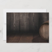 Save The Date Typographie décontractée sur tonneau en bois marro (Dos)