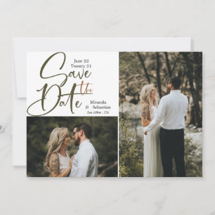 Save The Date Typographie décontractée Tons de Terre 2 Photo