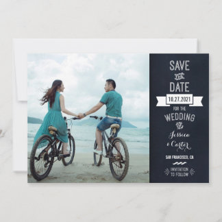 Save The Date Typographie du tableau rustique Photographie Enreg