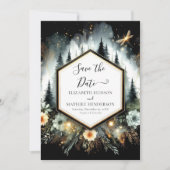 Save The Date Typographie du Whimsical Mariage forestier enchant (Devant)