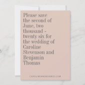 Save The Date Typographie élégante Dusty Blush Mariage moderne (Devant)