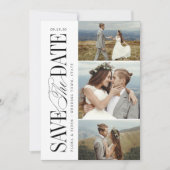 Save The Date Typographie élégante intemporelle 4 photos (Devant)