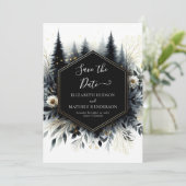 Save The Date Typographie élégante Mariage forestier enchanté (Debout devant)