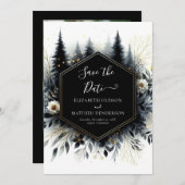 Save The Date Typographie élégante Mariage forestier enchanté (Devant / Derrière)