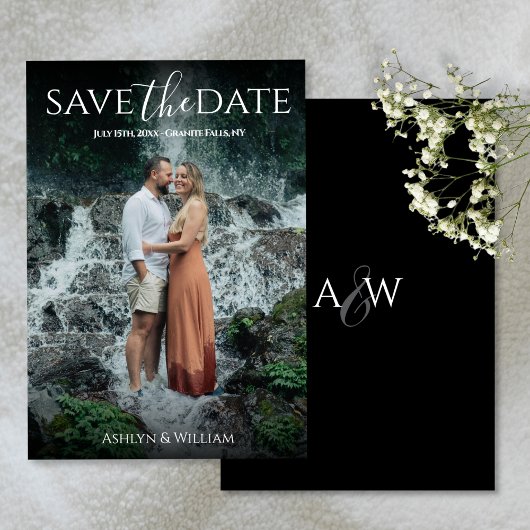Save The Date Typographie Élégante Moderne Photo