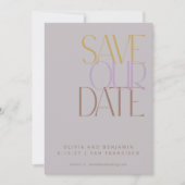 Save The Date Typographie élégante poussiéreuse lilas milieu de  (Devant)