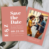 Save The Date Typographie en gras Terracotta Photo Enregistrer l