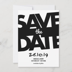 Save The Date Typographie Gras Moderne Photo Élégante Enregistre