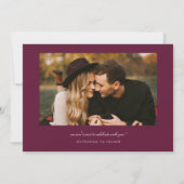Save The Date Typographie incurvée Multi Photo Cranberry (Dos)