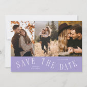 Save The Date Typographie incurvée Multi Photo Lilas (Devant)