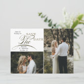 Save The Date Typographie Joueuse Tons de Terre 2 Photo (Debout devant)