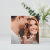 Save The Date Typographie manuscrite moderne mariage 1 photo (Debout devant)