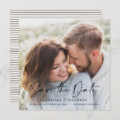 Save The Date Typographie manuscrite moderne mariage 1 photo enr (Devant / Derrière)