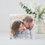 Save The Date Typographie manuscrite moderne mariage 1 photo enr (Debout devant)