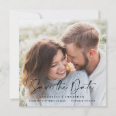 Save The Date Typographie manuscrite moderne mariage 1 photo enr (Devant)