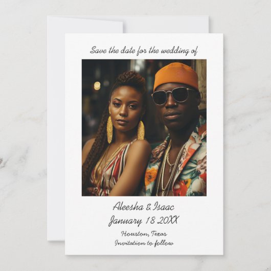 Save The Date Typographie manuscrite moderne tendance Une photo (Devant)