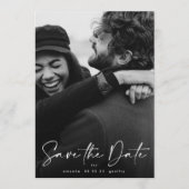 Save The Date Typographie manuscrite photo recouverte de blanc (Devant)