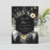 Save The Date Typographie Mariage forestier minimal enchâssé (Debout devant)