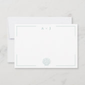 Save The Date Typographie minimale Aqua & White Shell Mariage (Dos)