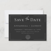 Save The Date Typographie minimale Mariage coquillage noir et bl (Devant)