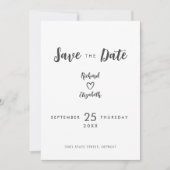 Save The Date Typographie minimale Mariage moderne Enregistrer l (Devant)