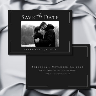 Save The Date Typographie minimale Mariage photo noir et blanc