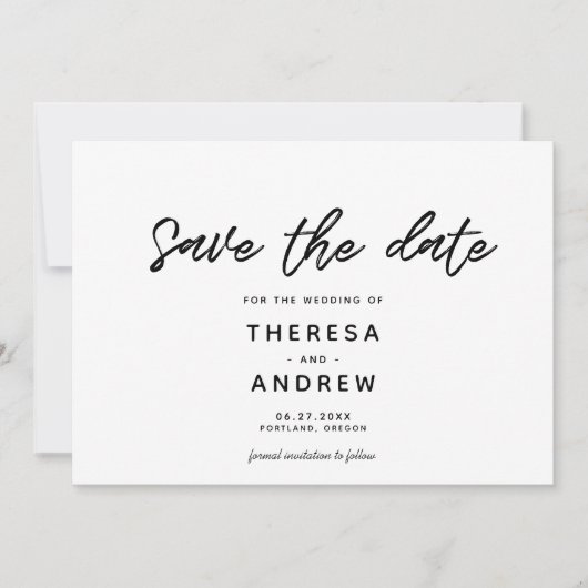 Save The Date Typographie moderne (Devant)