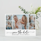 Save The Date Typographie moderne 5 Photo Collage Mariage (Debout devant)