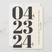 Save The Date Typographie Moderne B&W Numéro Photo Qr Code (Devant)