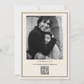 Save The Date Typographie Moderne B&W Numéro Photo Qr Code (Dos)