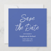 Save The Date Typographie moderne - Bleu poussiéreux (Devant)