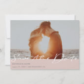 Save The Date Typographie Moderne Blush Photo Enregistrer La Car (Devant)