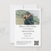 Save The Date typographie moderne cadre chic 2 photos code qr (Dos)