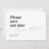 Save The Date Typographie moderne chic Enregistrer la date (Devant)