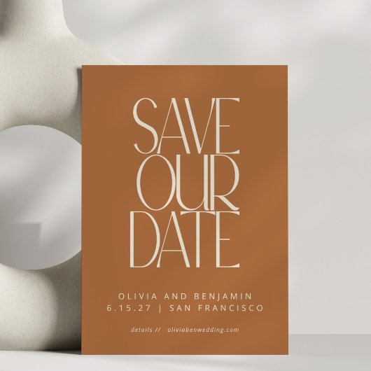 Save The Date Typographie Moderne de Milieu de Siècle en Terraco
