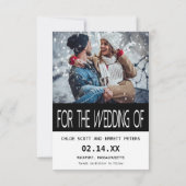 Save The Date Typographie moderne Deux photos Enregistrer la car (Dos)